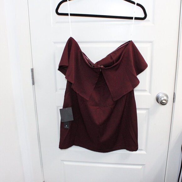 Lulus Kiani Burgundy Strapless Bodycon Mini Dress Size Large - Picture 2 of 3